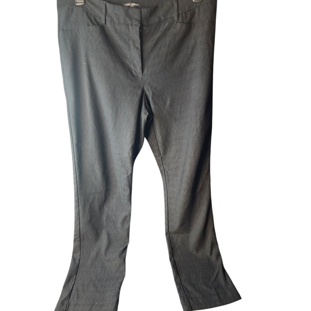 Mario Serrani Pants Women 14 Black Straight Polyester Blend Stretch Rayon RSC
